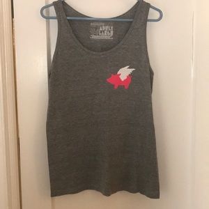 Glamour Kills Flying Pig Grey Tank